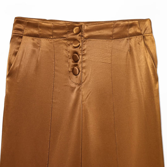 Damen elegante Culotte-Hose mit Knopfdetails und hohem Bund EB
