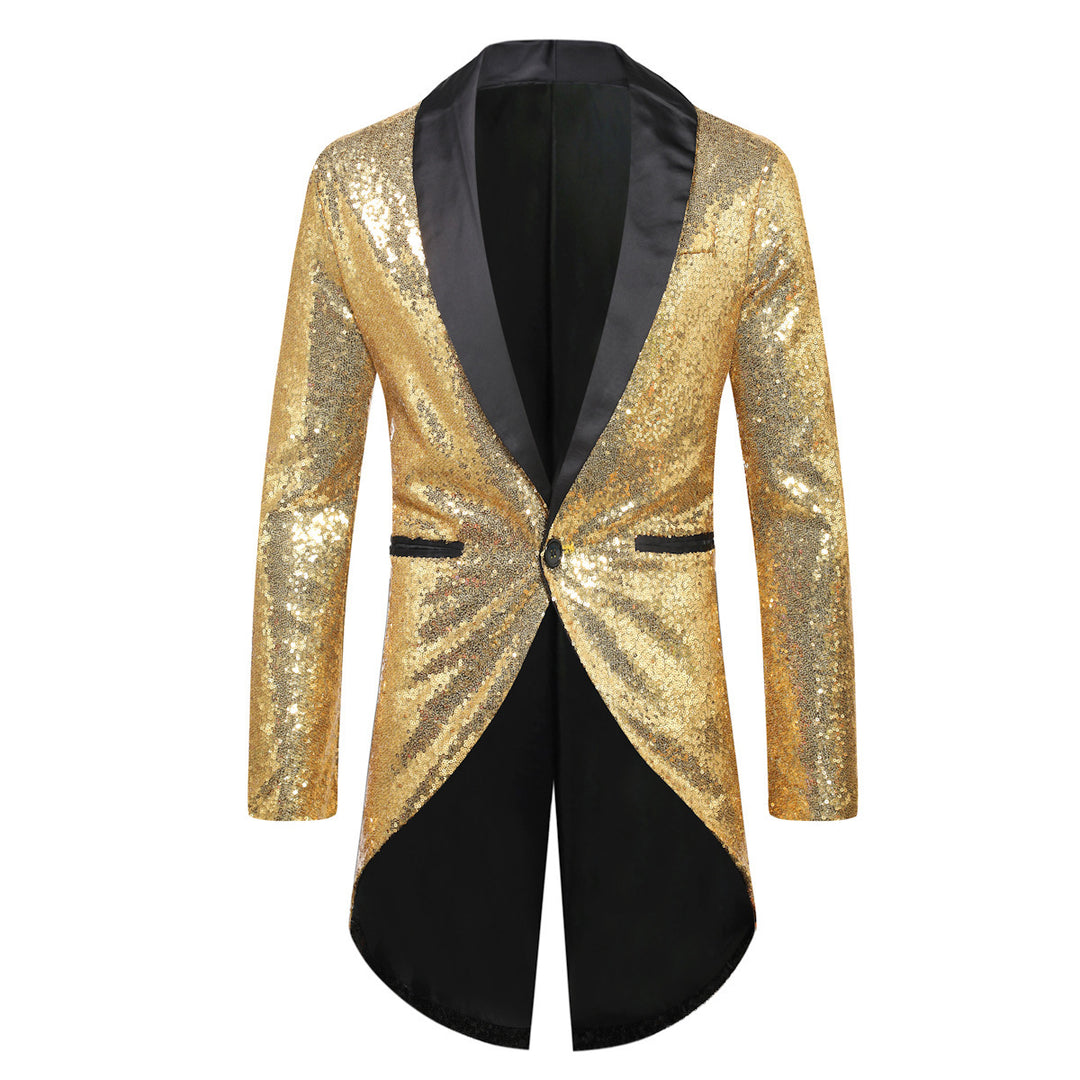 Herren eleganter Paillettenblazer mit luxuriösen Details EB
