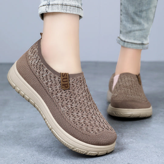 Damen Bequeme Slip-On Sneakers mit luftdurchlässigem Obermaterial EB