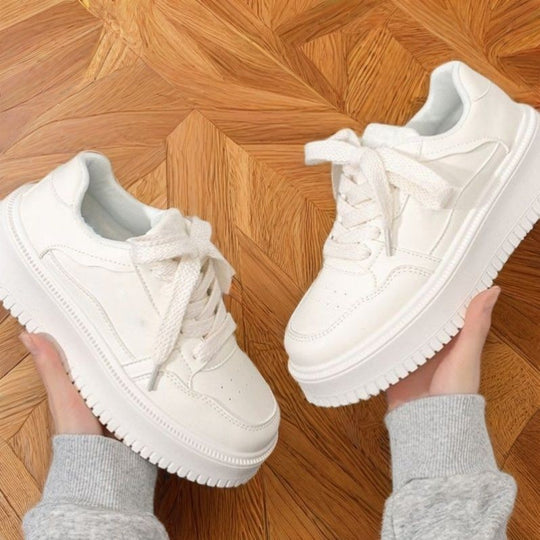Damen Modische Sneakers mit dicker Sohle und atmungsaktiver Oberflächenstruktur EB