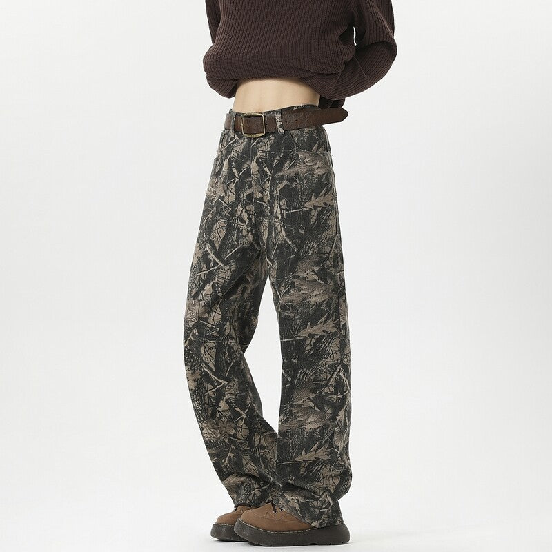 Damen Weitgeschnittene Cargohose mit geschmackvollem Camouflage-Muster EB
