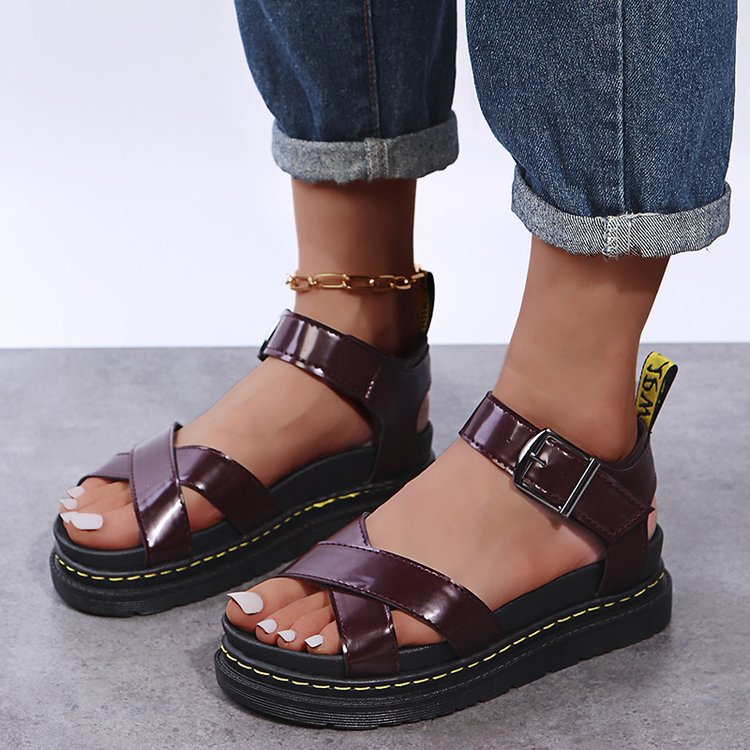 Damen Riemensandalen mit ergonomischem Fußbett und verstellbarem Schnallenverschluss EB