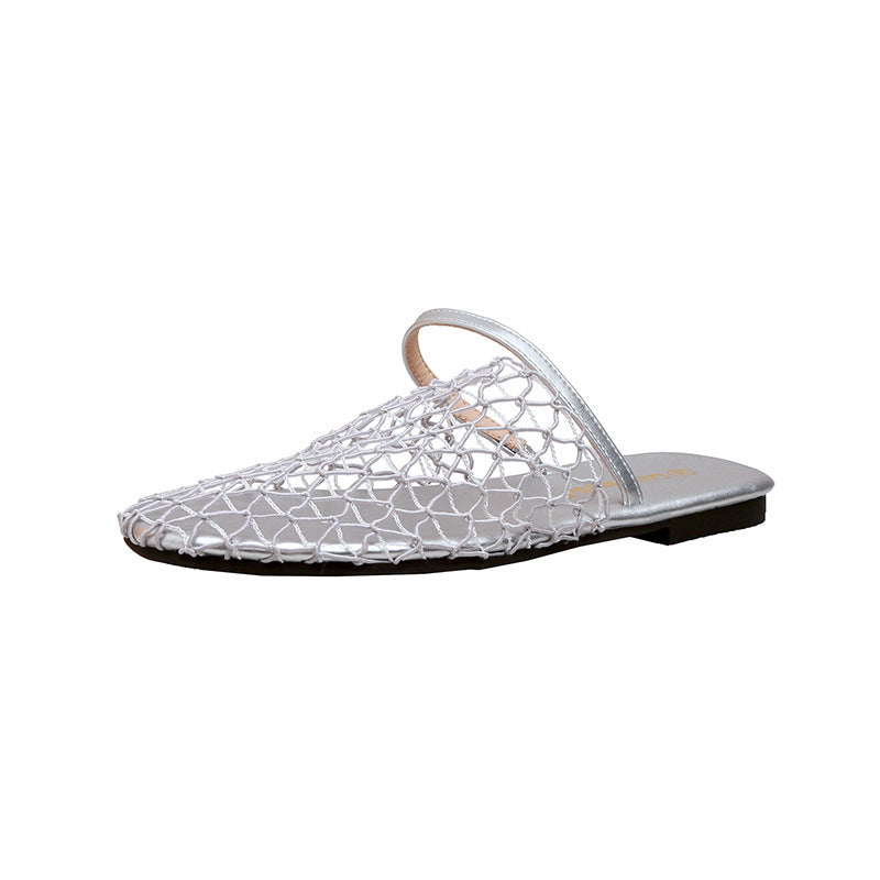 Damen offene Mules mit netzartigem Design und komfortablem Fußbett EB