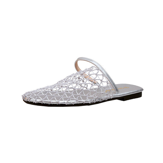 Damen offene Mules mit netzartigem Design und komfortablem Fußbett EB