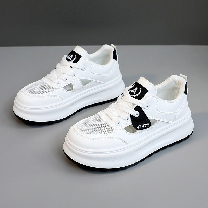 Damen sportliche Sneakers mit atmungsaktiver Mesh-Oberfläche und gepolsterter Sohle EB