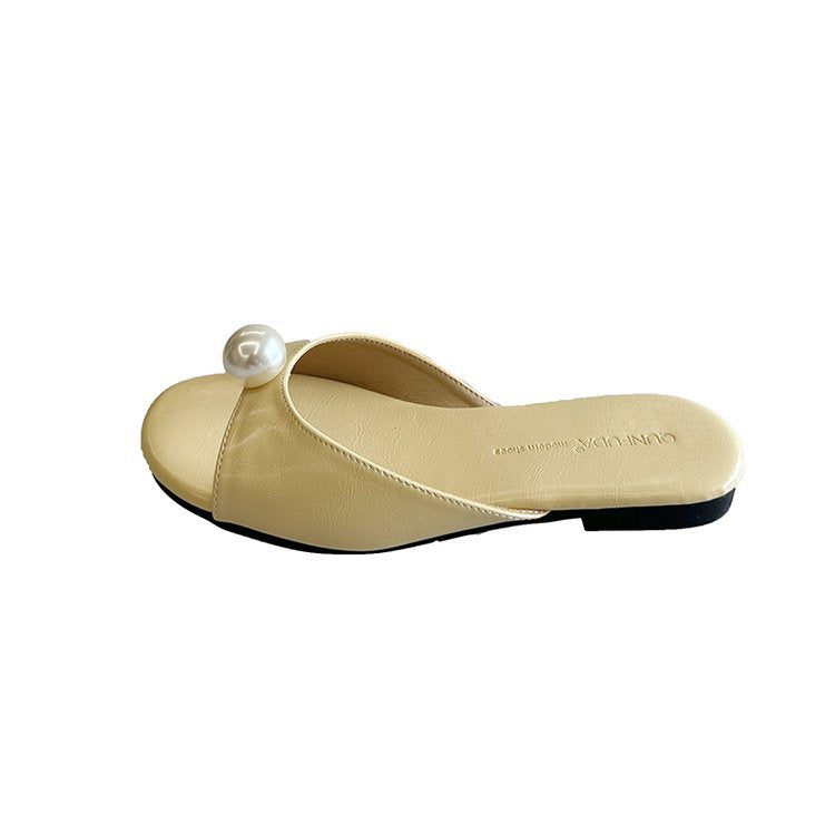 Damen elegante Mules mit Perlenakzent EB
