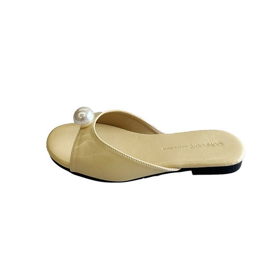 Damen elegante Mules mit Perlenakzent EB
