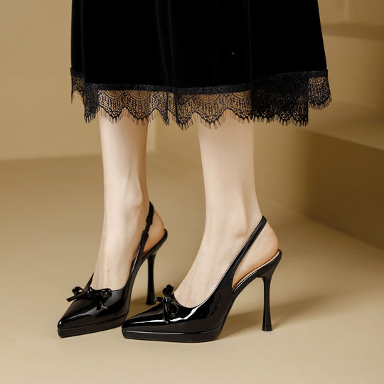 Damen elegante Slingback-Pumps mit dekorativem Schleifendetail EB