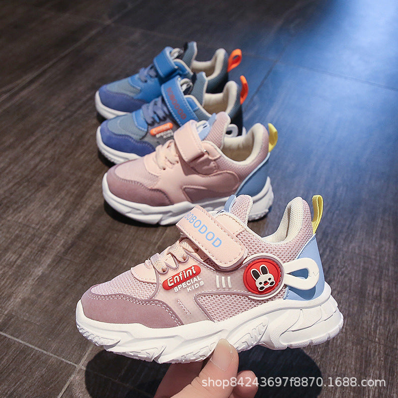 Damen Sportliche Kindersneaker mit praktischen Klettverschlüssen und niedlichen Applikationen EB