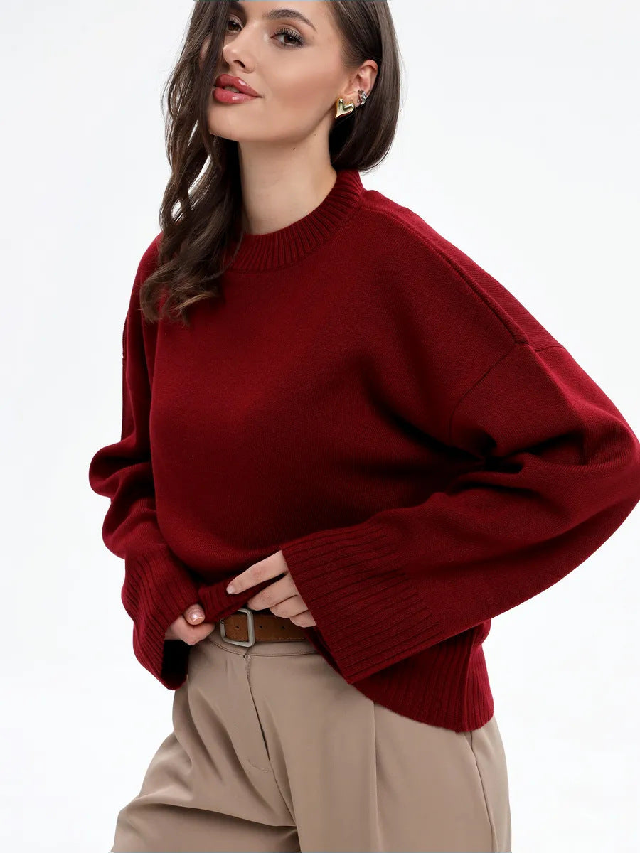 Damen Bequemer Pullover mit Oversized-Schnitt und breiten Ärmeln EB