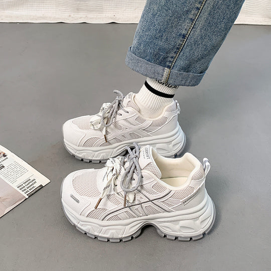 Damen Sportliche Chunky Sneakers mit atmungsaktivem Mesh-Obermaterial und rutschfestem Profil EB