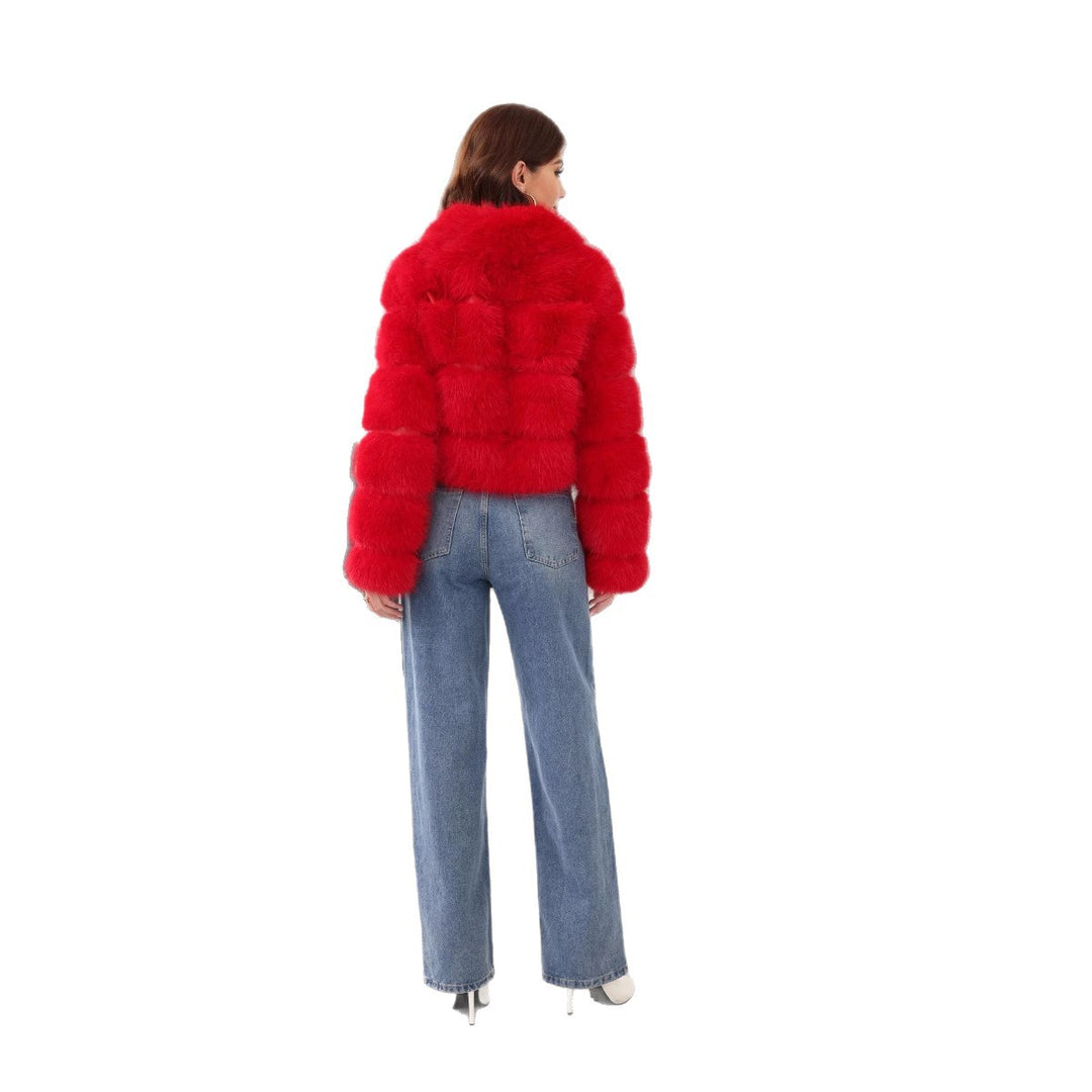 Damen Modischer Kunstpelz-Winterjacke EB