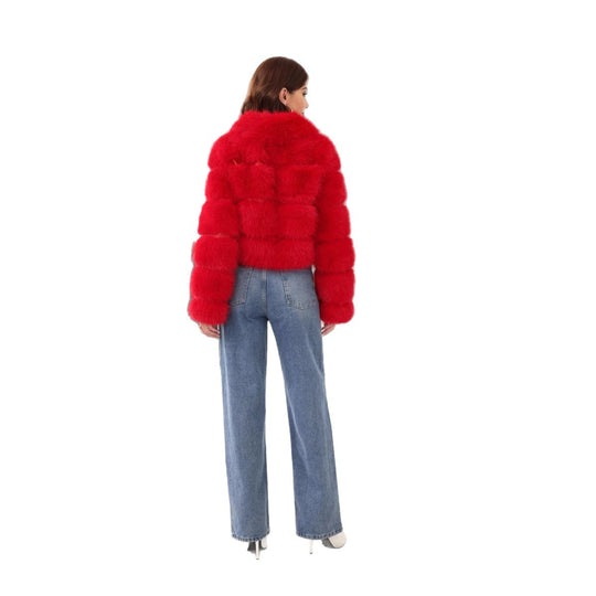 Damen Modischer Kunstpelz-Winterjacke EB