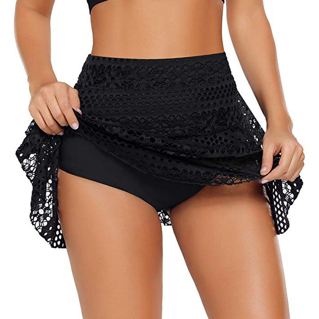 Damen Spitzen-Badesarong mit voluminösem Flatterdesign EB