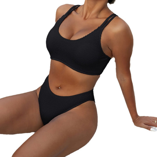 Damen Sportliches Bikini-Set mit praktischem High-Waist Design EB