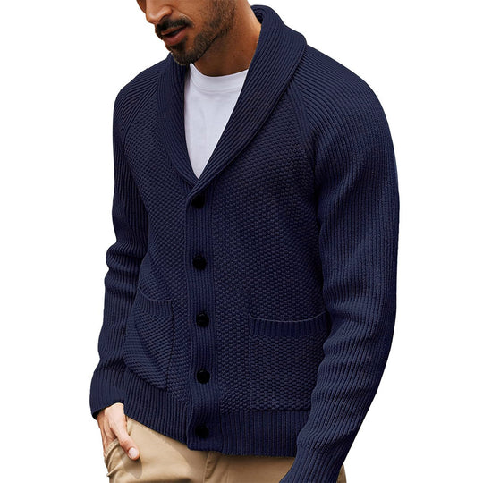 Herren Strickjacke mit strukturiertem Design und praktischem Schalkragen EB