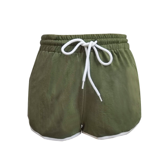 Damen Sportliche Shorts mit elastischem Bund und Kordelzug EB