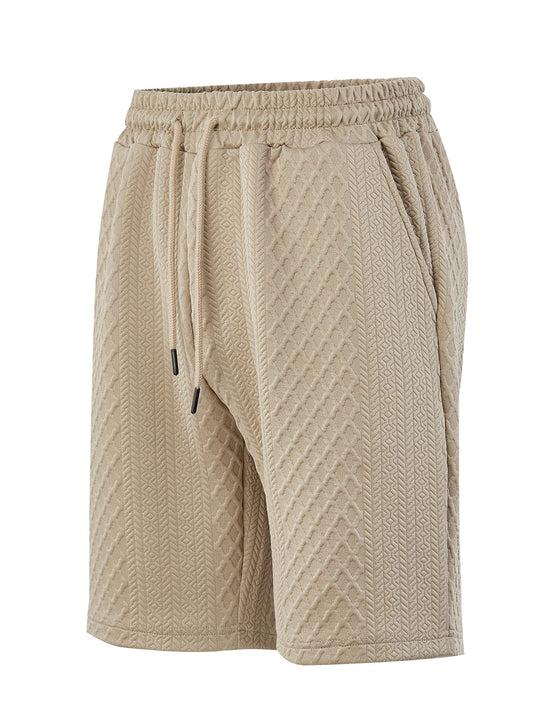 Herren nan strukturierte Lounge-Shorts mit Elastikbund Tunnelzug und seitlichen Eingrifftaschen EB