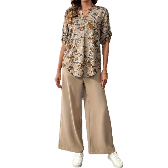 Damen lässige und elegante Blusen mit floralem Muster EB