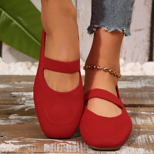 Damen Ballerinas mit elastischem Riemen und komfortablem Fußbett EB