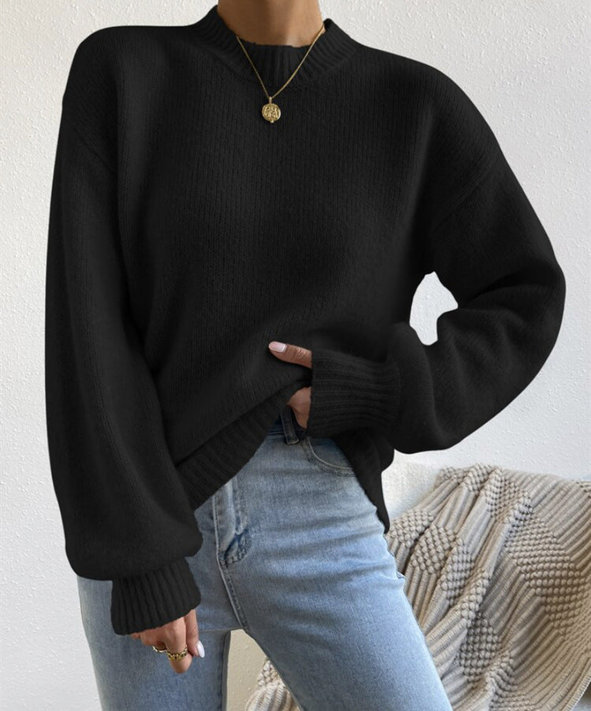 Damen Oversize Feinstrickpullover mit angedeutetem Mohair‑Effekt und verlängerten Rippbündchen EB