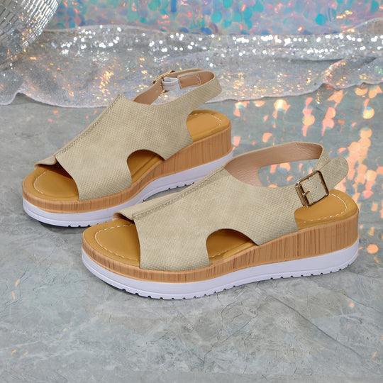 Damen Luftige und modische Sandalen mit Plateau-Absatz EB