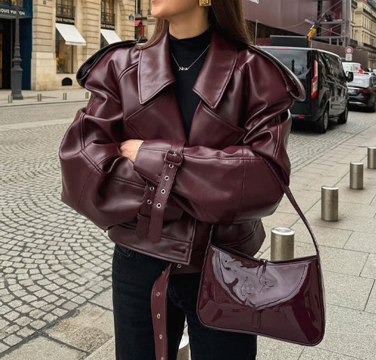 Damen Modische jacke im cropped Design mit Gummizug EB