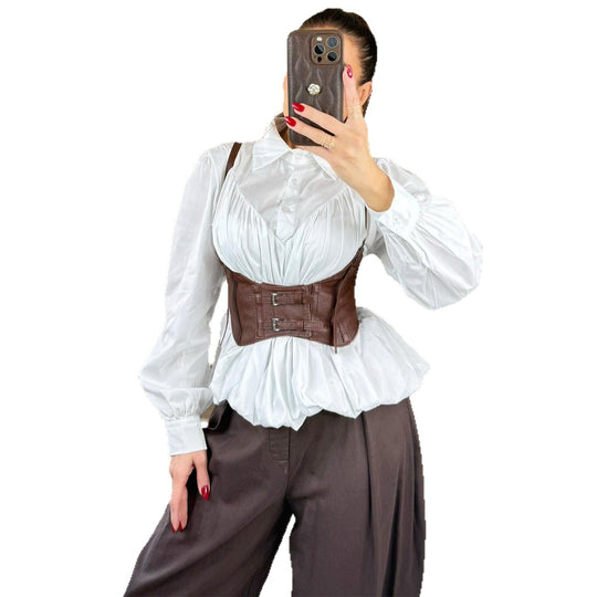 Damen Korselett-Corsettop mit dekorativen Schnallen EB