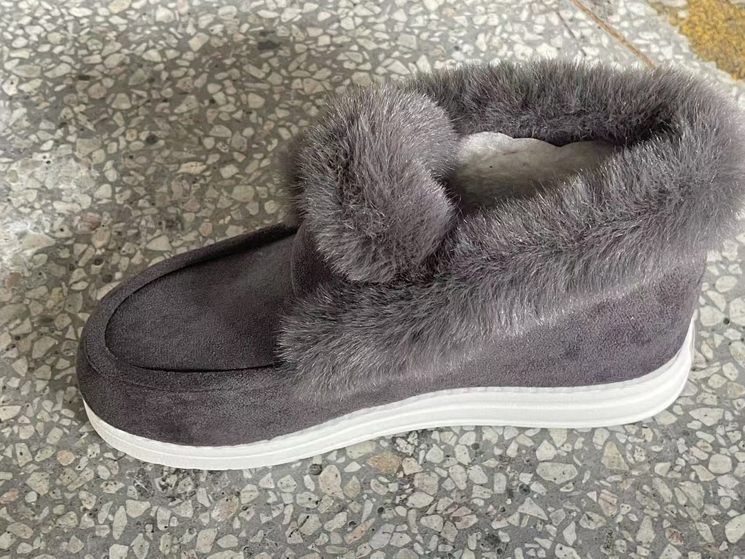 Damen Kuschel-Stiefeletten mit weichem Kunstfellkragen und rutschfester Sohle EB