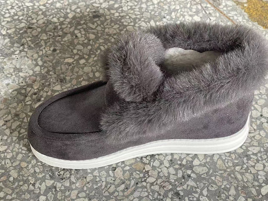 Damen Kuschel-Stiefeletten mit weichem Kunstfellkragen und rutschfester Sohle EB