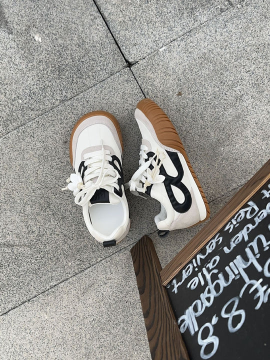 Damen Sportliche Sneakers mit hochwertiger Wildleder-Oberfläche und rutschfester Sohle EB