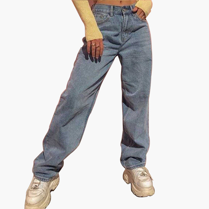 Damen Weitgeschnittene Jeanshose EB