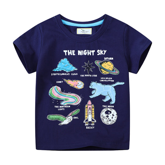 Jungen T-Shirt mit kreativem Weltraummotiv EB