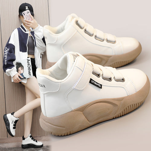 Damen Sportliche High-Top Sneakers mit elastischen Schnürsenkeln EB