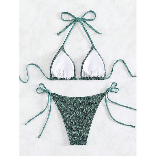 Damen Triangel-Bikini mit verstellbaren Trägern und eleganten Rüschendetails EB