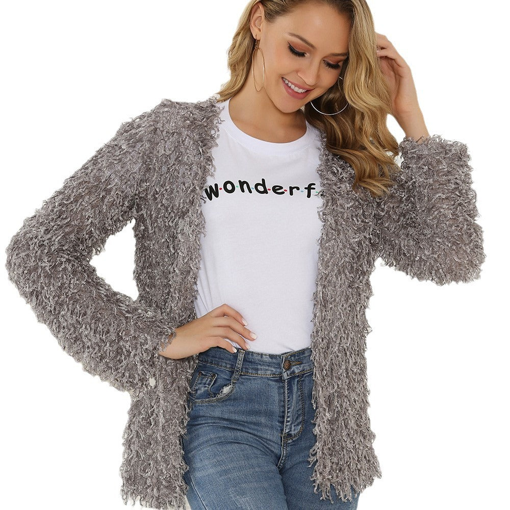 Damen Fluffy Cardigan EB