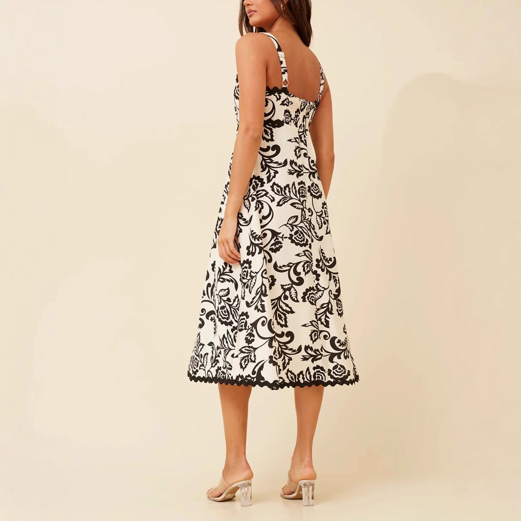 Damen Maxikleid mit floralem Design und praktischen Taschen EB