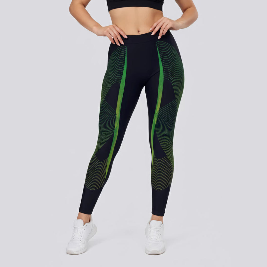 Damen Sportlegging mit stilvollem grafischen Design EB