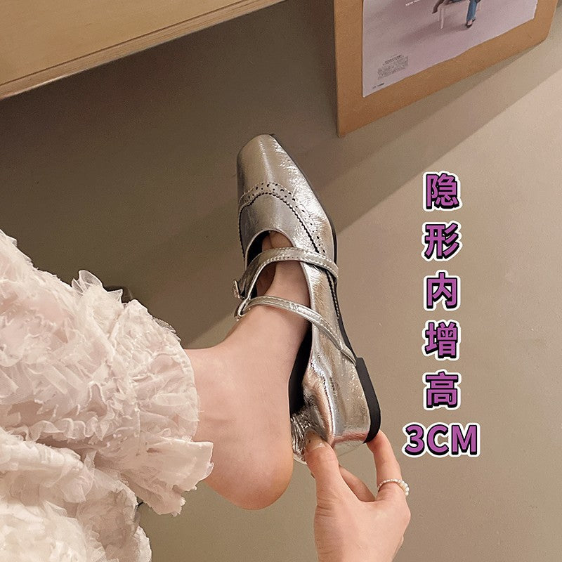 Damen Ballerina mit modischen Schnallen und elegantem Durchbruchdesign EB