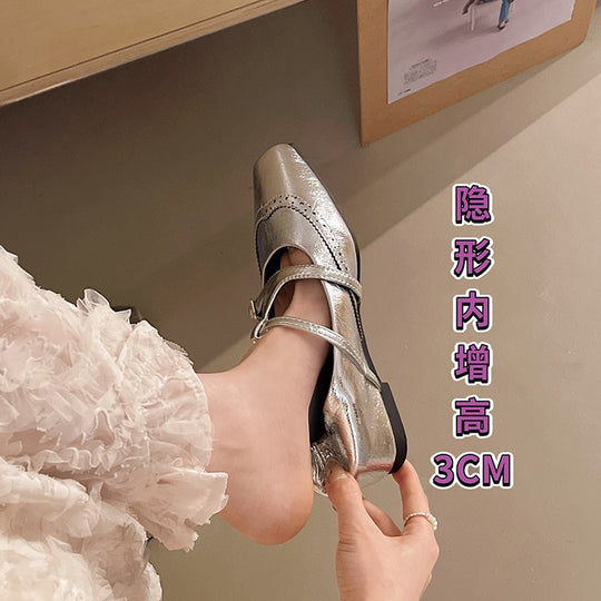 Damen Ballerina mit modischen Schnallen und elegantem Durchbruchdesign EB
