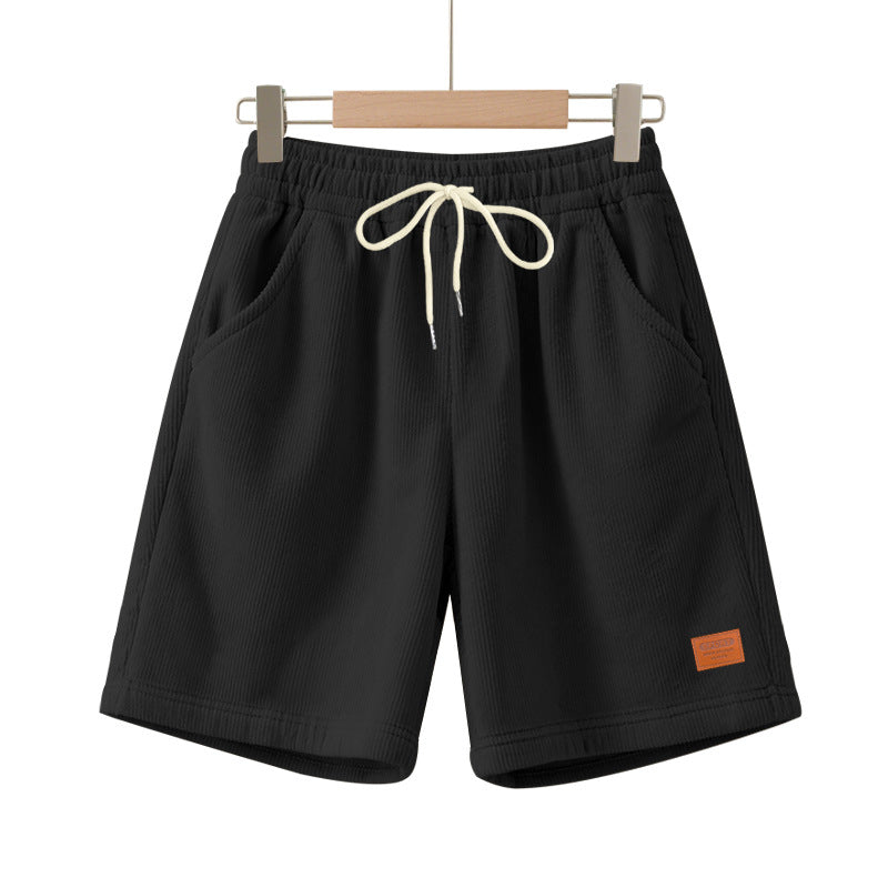 Herren nan lässige Bermudashorts aus feinstrukturiertem Baumwollmix mit elastischem Bund und Kordelzug EB