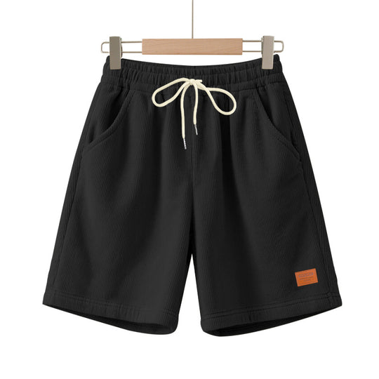 Herren nan lässige Bermudashorts aus feinstrukturiertem Baumwollmix mit elastischem Bund und Kordelzug EB