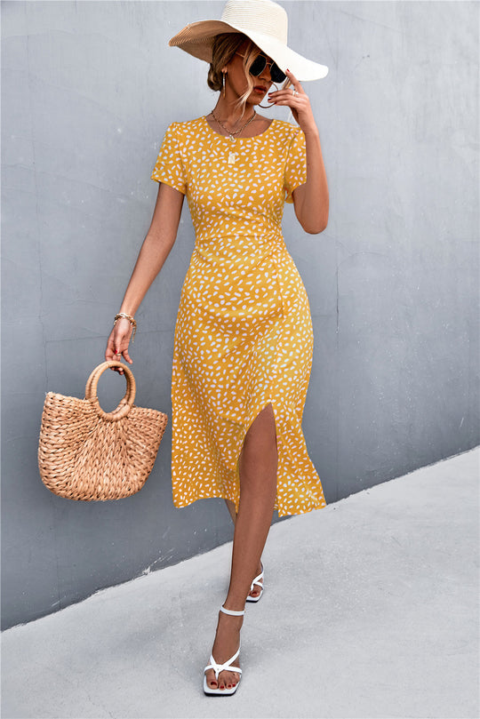 Damen Midikleid mit asymmetrischem Schnitt und dekorativem Gürtel EB