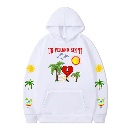 Damen Kapuzenpullover mit lebhaftem Sommermotiv und bequemer Passform EB
