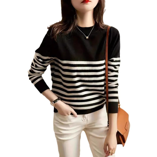 Damen gestreifter Pullover EB