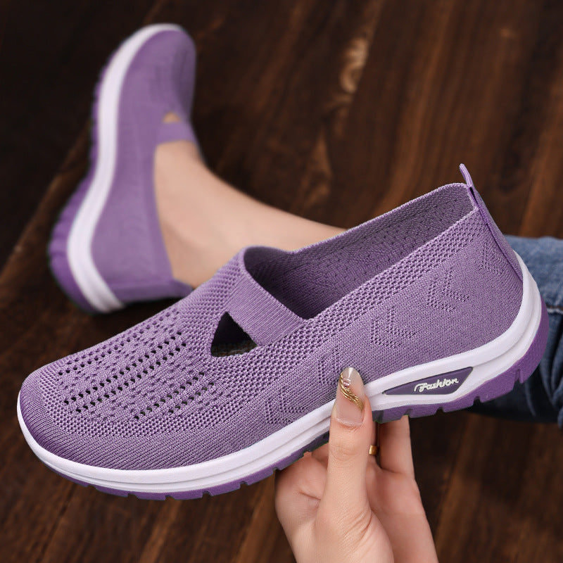 Damen Bequeme und atmungsaktive Slip-On Sneakers mit elastischem Obermaterial EB