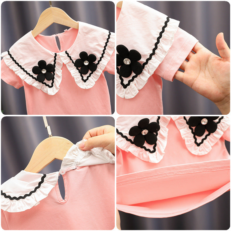Damen elegante und verspielte Bluse mit Volantkragen EB
