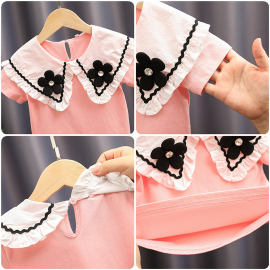Damen elegante und verspielte Bluse mit Volantkragen EB