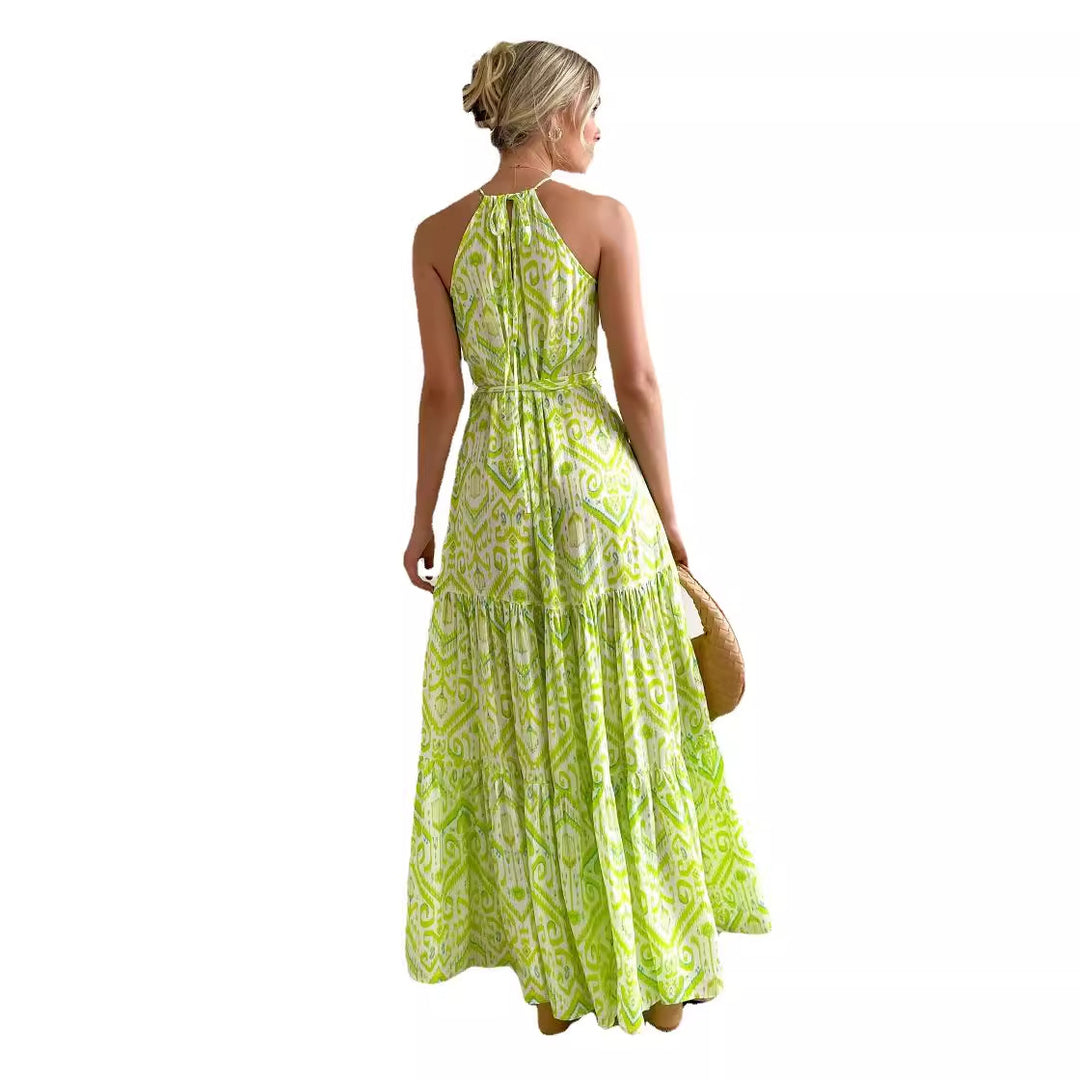 Damen Sommerliches Maxikleid mit floralem Muster und luftigen Rüschendetails EB