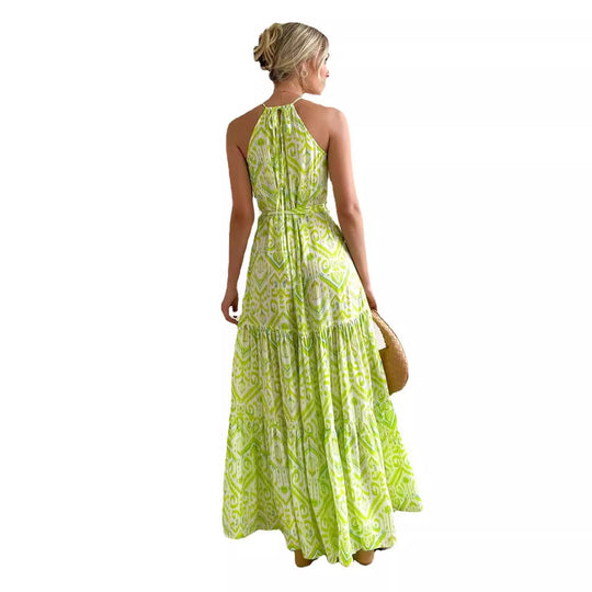 Damen Sommerliches Maxikleid mit floralem Muster und luftigen Rüschendetails EB